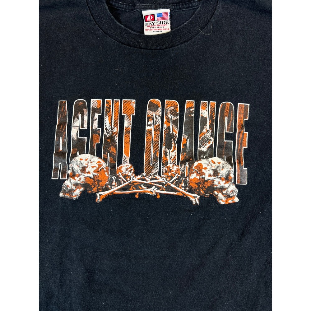 Vintage Agent Orange Band T-Shirt Skulls Dioxin Mens Size XL Concert Tour Tee